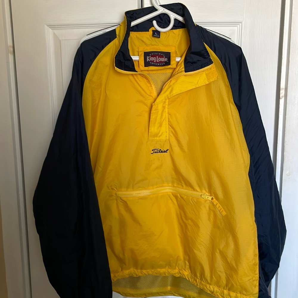 Titleist Men's Jacket Yellow and Black Windbreaker Pullover